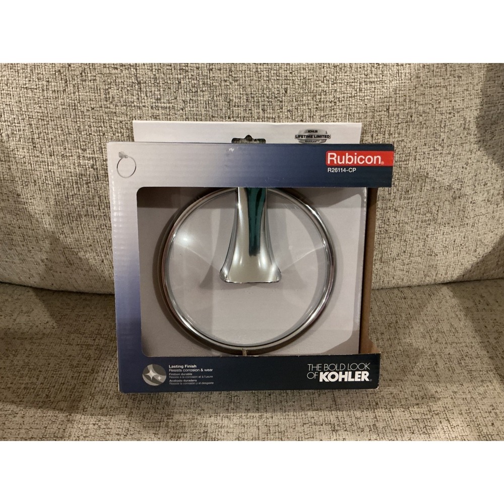 Kohler Rubicon Polished Chrome Towel Ring R26114-CP Wall Mount Bathroom Hardware